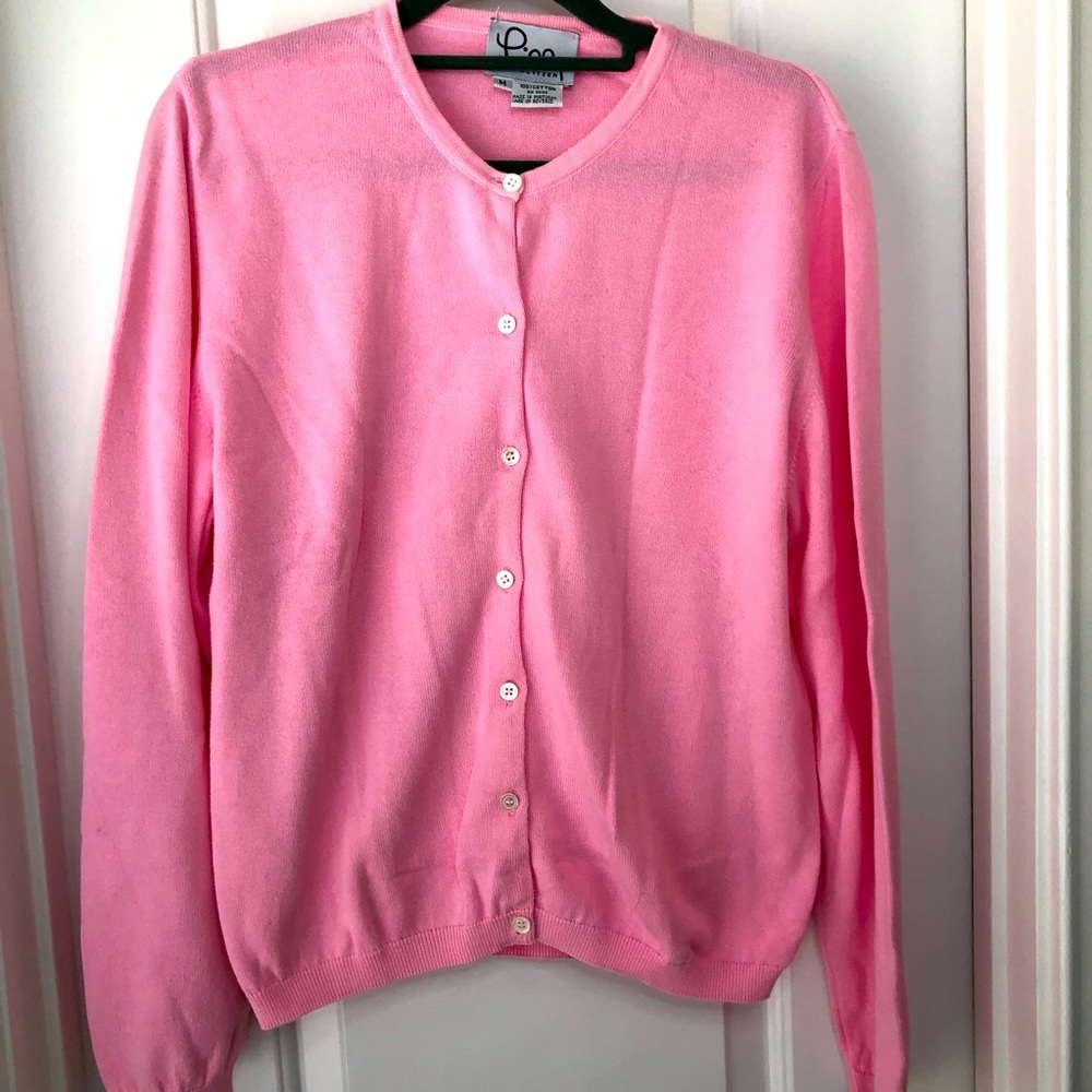 Vintage Lilly Pulitzer Pink Cotton Cardigan